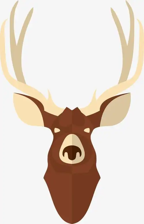 咖啡色简约麋鹿