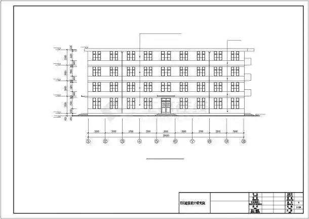 最新某4层职工宿舍楼建筑设计cad图纸