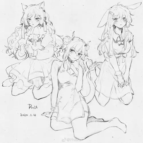 线稿 人设画师:philiko