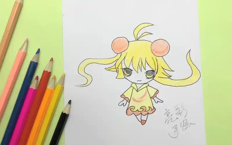 创意手工卡通画彩铅手绘q版精灵梦叶罗丽亮彩仙子好萌呢