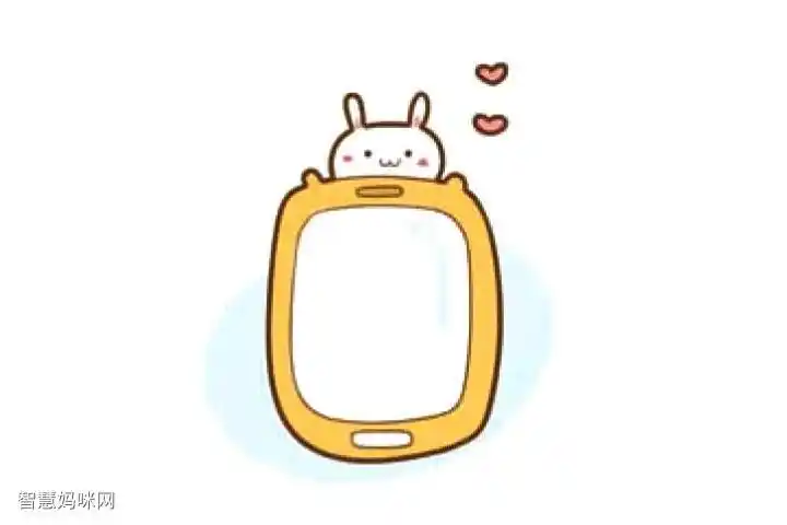 1. 画出手机的大概轮廓.简笔画作品完成图