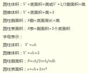 圆柱的公式