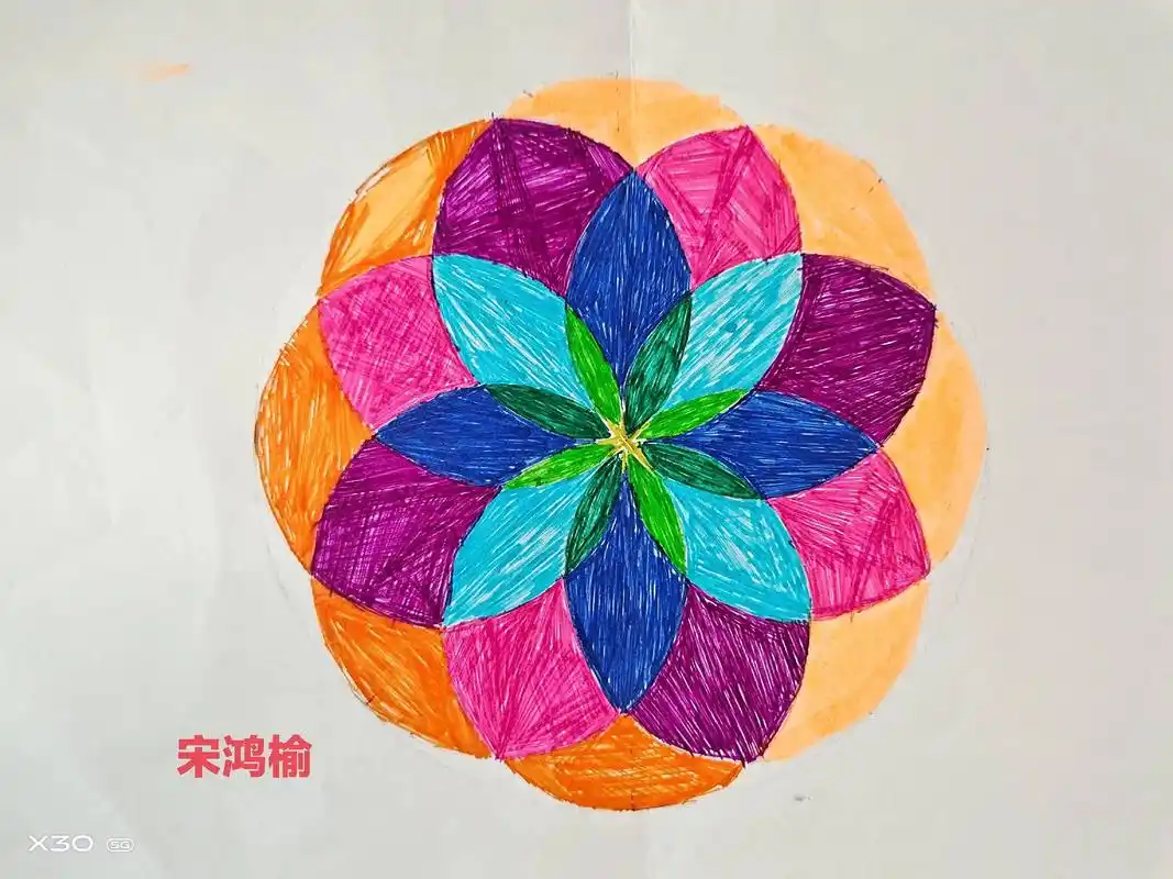 用圆设计图形!#成果展示 我就喜欢五颜六色! - 抖音