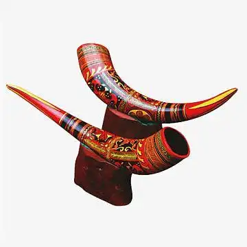 彝族牛角摆件png羽毛挂饰牛头挂饰aipng彩色羽毛边框牛头aipng淘宝