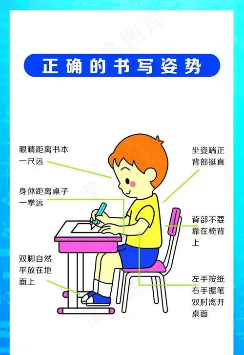 正确的书写姿势图片epsai矢量模版下载