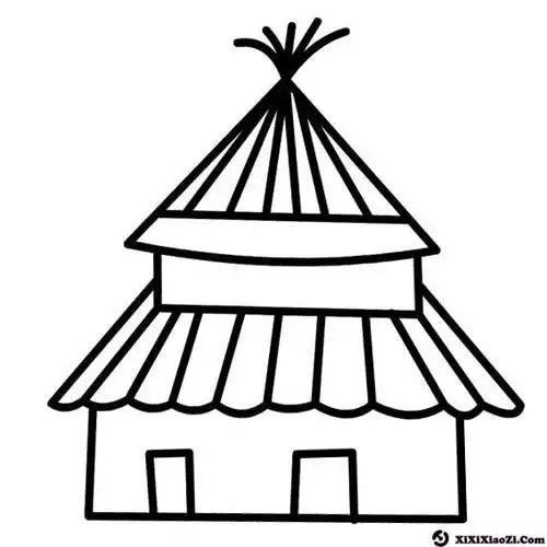 笔画屋子回族房屋简笔画羌族的居住房简笔画古老的房子简笔画古代房子