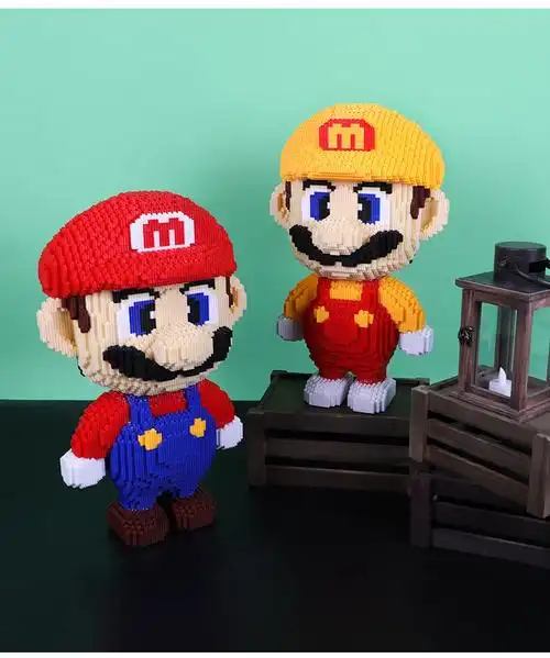 马里奥积木超大号 高难度拼图摆件拼装玩具男女孩生日礼物 白色 大号