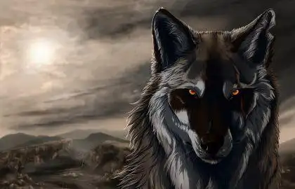 恶狼凝视凶猛帅气狼性素材大图