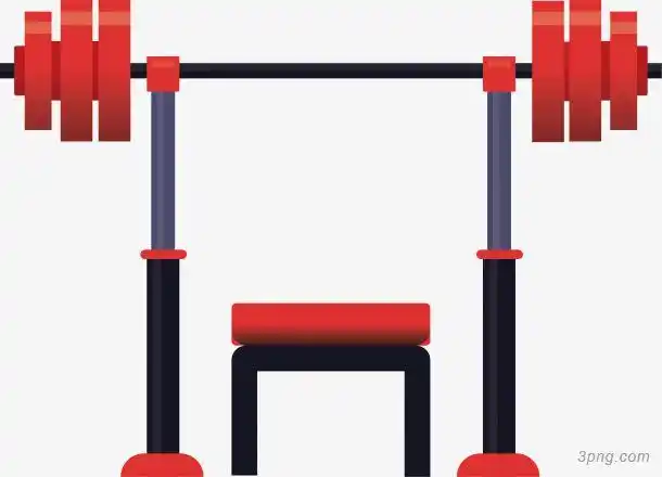 卡通健身器材红色杠铃矢量