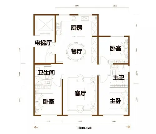 南开1911的户型,是市区少数能体现仪式感的户型.