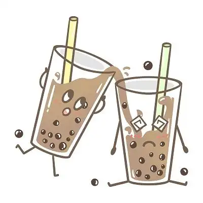 可爱卡通q版珍珠奶茶表情小人简笔画png素材珍珠奶茶元素