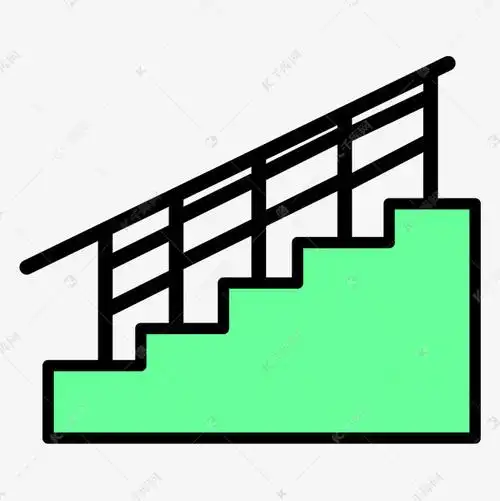 矢量卡通上楼台阶楼梯