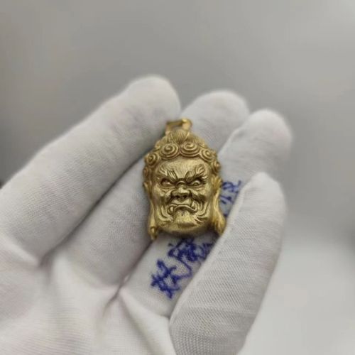 纯铜佛像项链不动明王佛大力金刚怒目金刚凶神恶煞面具吊坠男挂件
