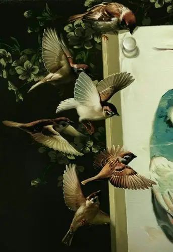 邢乐油画《百鸟朝凤》创作之谈