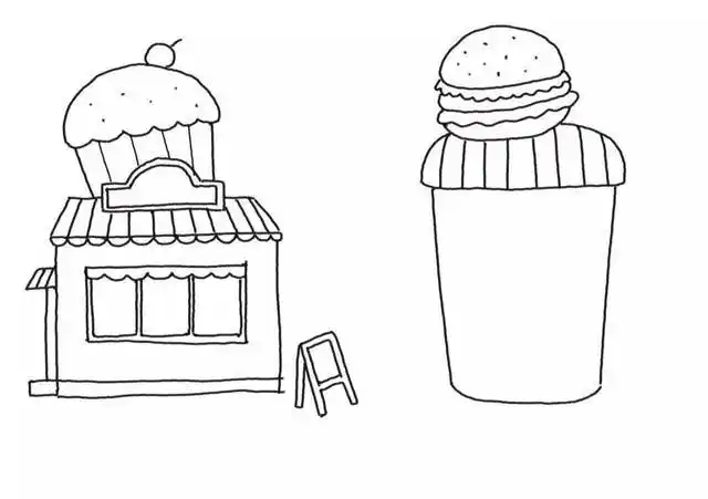 蛋糕房子简笔画