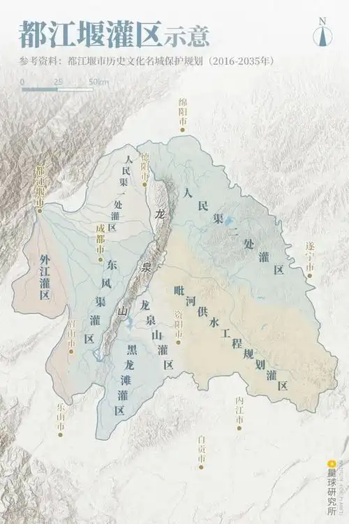 山 截至目前 都江堰灌区面积超过23000平方千米 相当于成都平原的1