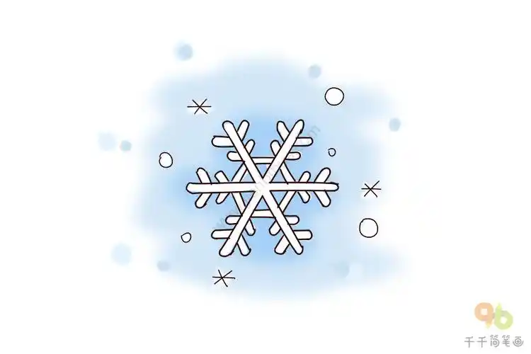 冬天的雪花简笔画步骤图