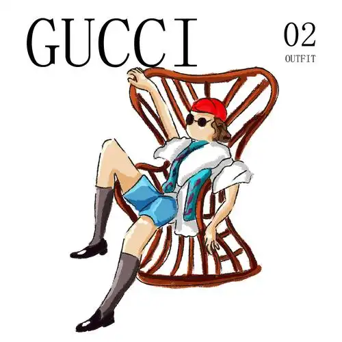 gucci模特转插画
