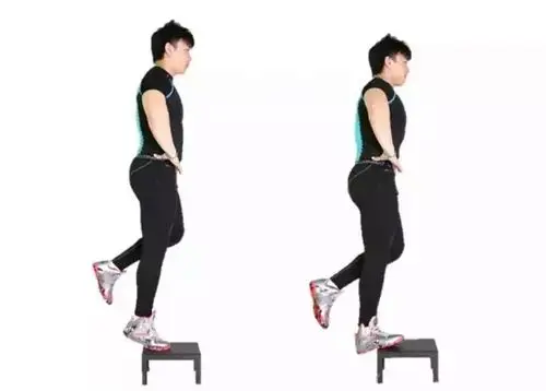 (7)坐姿提踵:可以坐在专练小腿肌的提踵架上练习,或者两膝放上哑铃