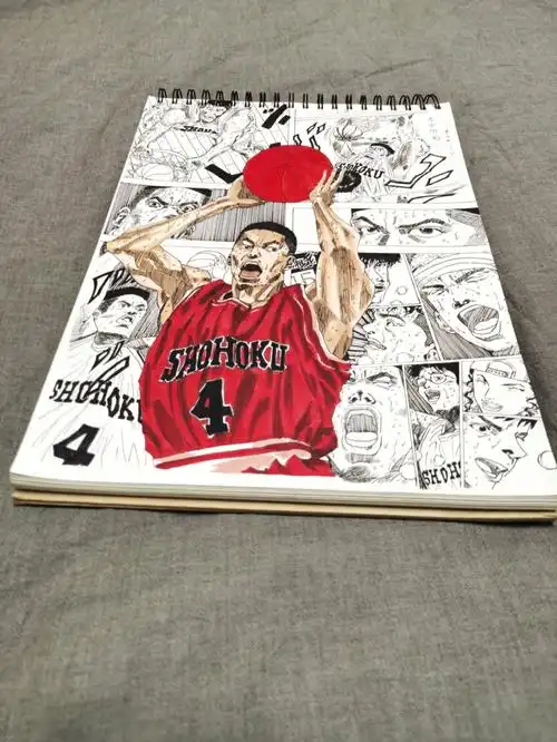 灌篮高手手绘马克笔赤木刚宪附线稿