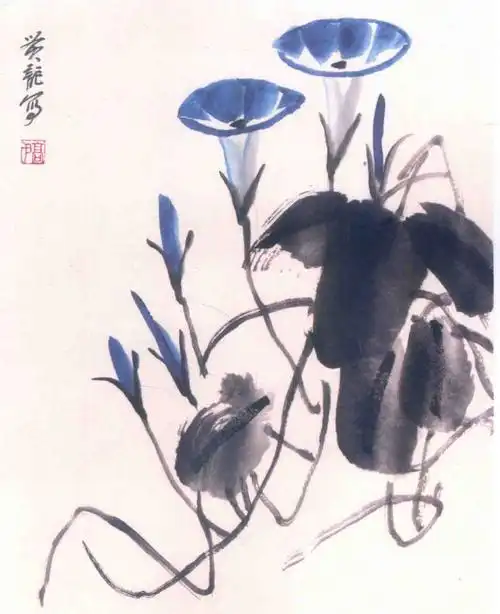 【国画教程】写意牵牛花的画法教程|花瓣|喇叭花|花茎_网易订阅