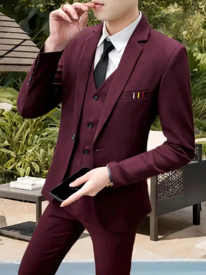 新款男士西装,帅气韩版上线! 朋友们