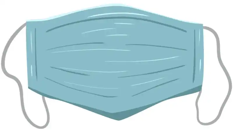 手绘插画素材一次性医用口罩卡通矢量图