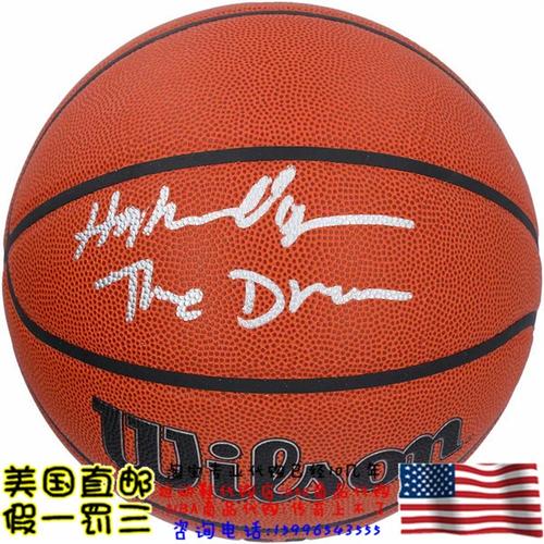 美国代购 奥拉朱旺 亲笔签名带铭文 威尔胜亲签篮球 fanatics认证