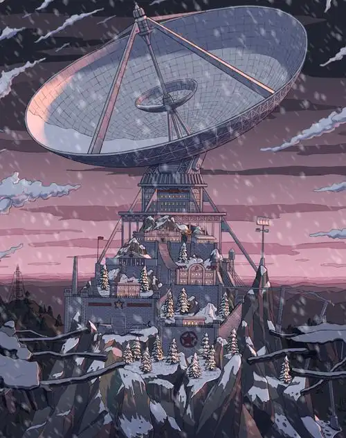 三体红岸基地|木伊士南商业插画|科幻概念场景主视觉