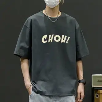 61优衣库69yqk潮牌字母印花宽松青少落肩半袖衣服美式冰丝短袖恤