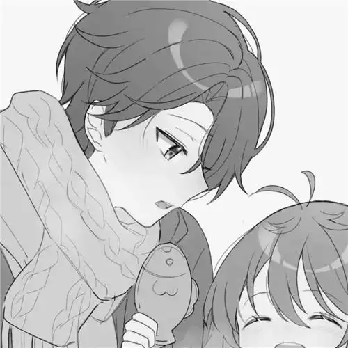 黑白动漫情头一左一右图片50组_情侣动漫头像_头像屋