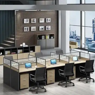 集体办公桌简约现代员工电脑桌职员工作办公室家具组合