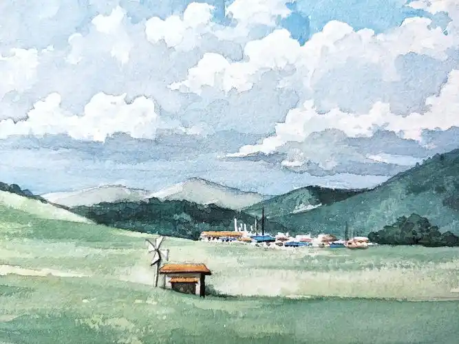 水彩风景插画练习