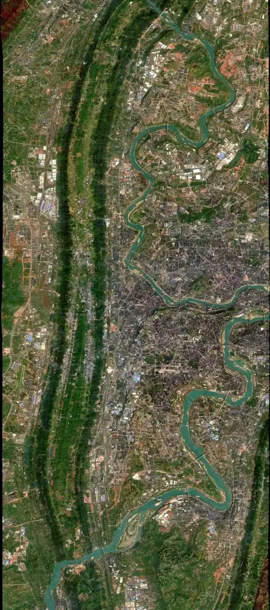 1) 2023年4月1日拍摄的卫星影像图片,中国西南部唯一的直辖市-重庆市