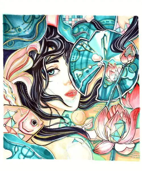 视觉传达设计彩色装饰画手绘上色作品分享