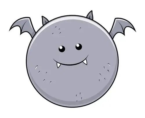 有趣的胖蝙蝠-万圣节插画矢量