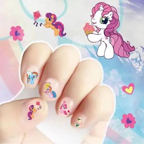 儿童指甲贴纸美甲片芭比公主可爱防水女孩宝宝卡通安全贴画白雪公主5