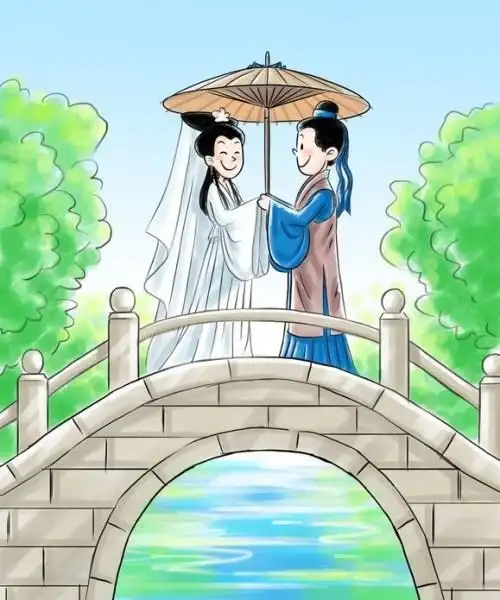 白娘子许仙断桥简笔画