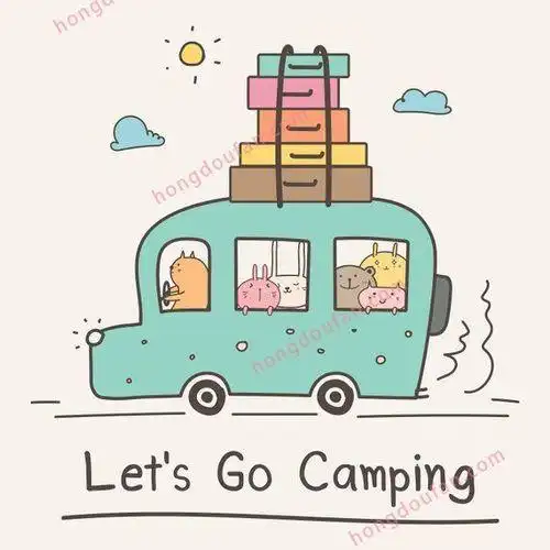 坐大巴郊游简笔画