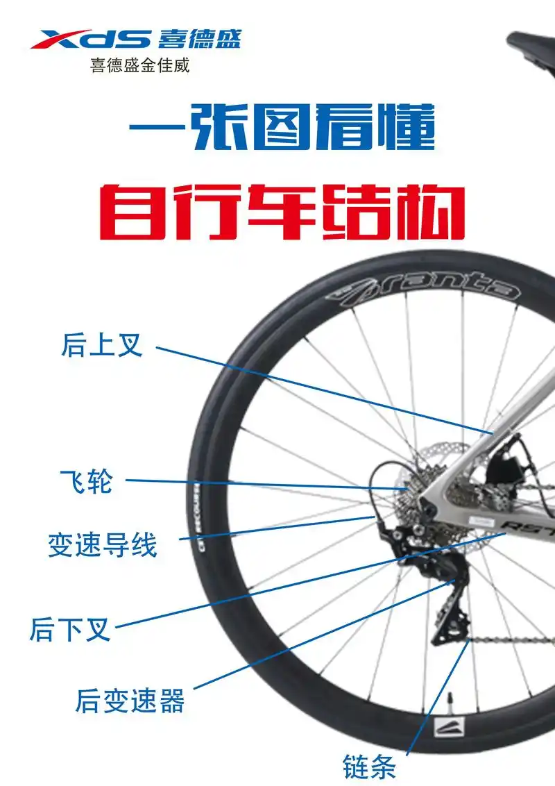 一张图看懂自行车结构.