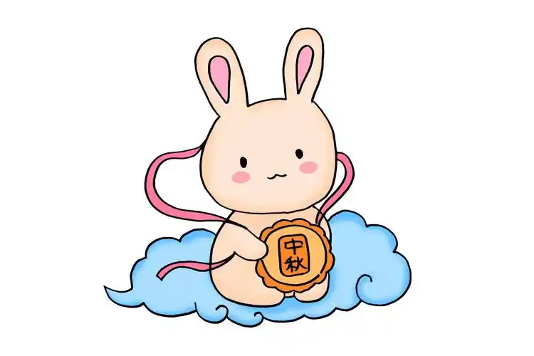 中秋学画玉兔简笔画漂亮又可爱可以画在手抄报或手账上哦