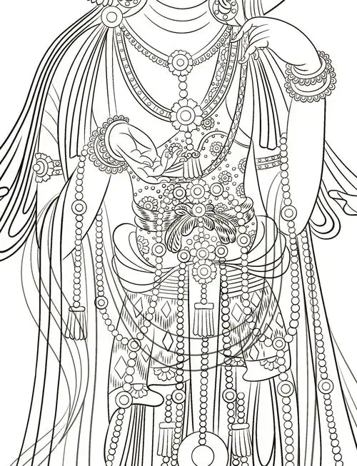 🎨敦煌壁画"美人菩萨"线稿