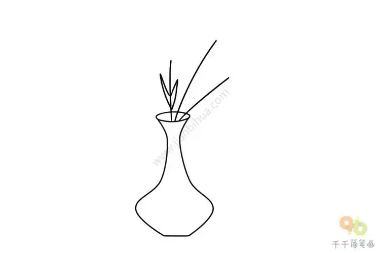 漂亮的插花简笔画步骤图