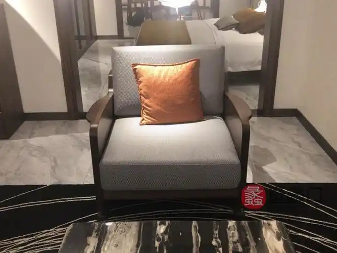 柏森优品ld现代客厅沙发实木沙发单人位沙发yp001