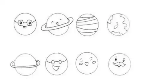 加颜色八大行星简笔画画法 手绘图八大行星简笔画怎么画