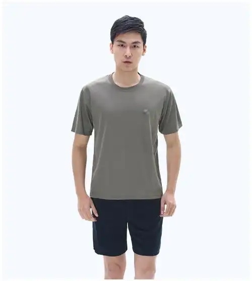 男夏季跑步作训体能服短袖短裤军t恤体能服女套装 灰色【单上衣】 160