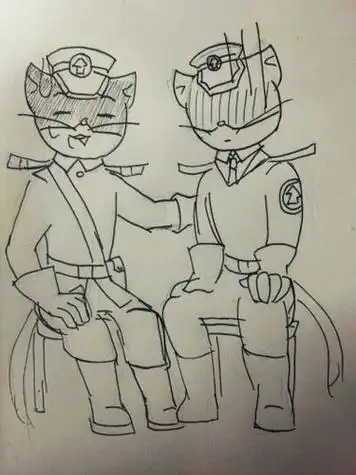 白猫警士的简笔画