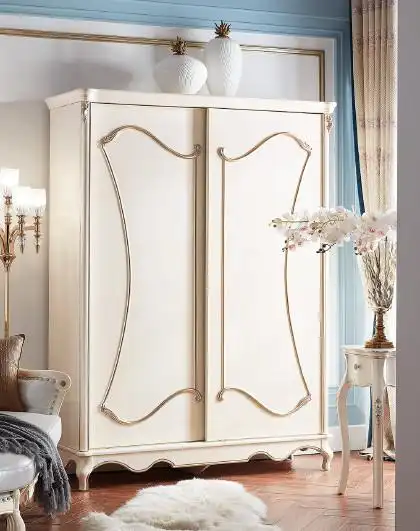 [小法至佳]欧式推拉门衣柜 实木2门现代简约经济型主卧室奢华整体移门