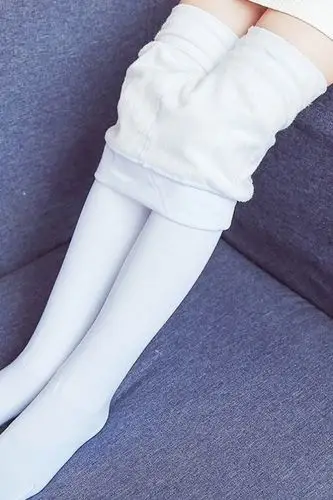 女童打底裤儿童加绒连裤袜秋冬保暖长筒袜白色袜子