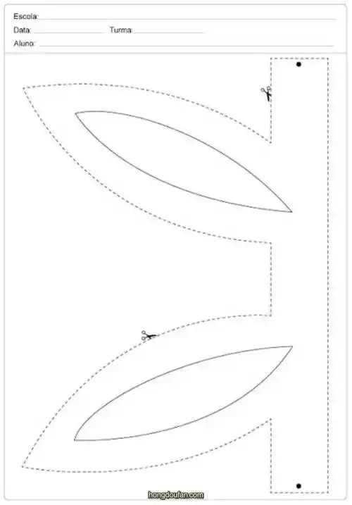 8张可打印的大牙齿兔子面具a4打印模板图片下载